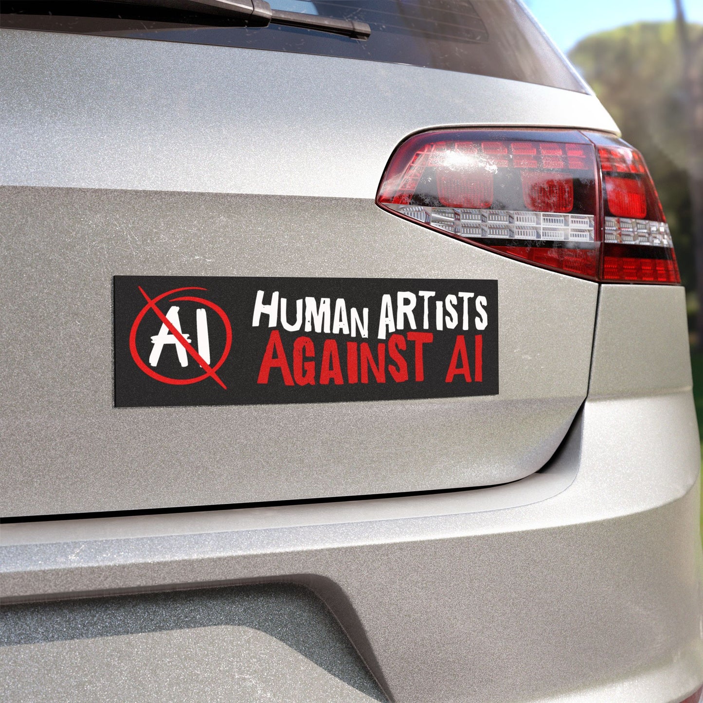 Human Artists Against AI Car Magnet