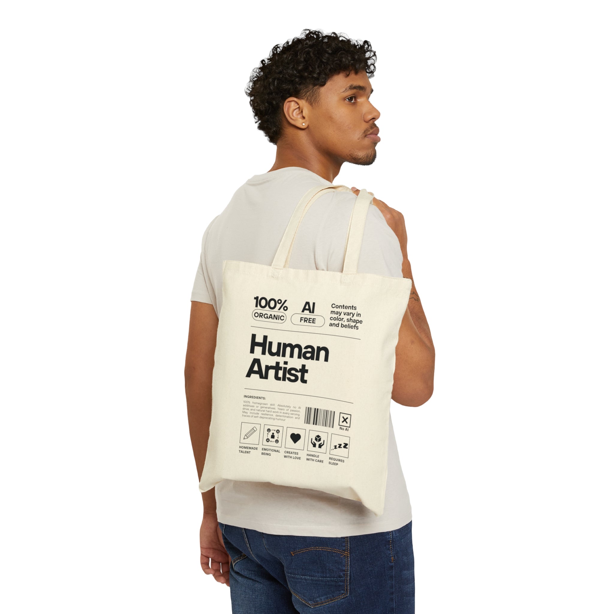 100% Human Artist Tote Bag
