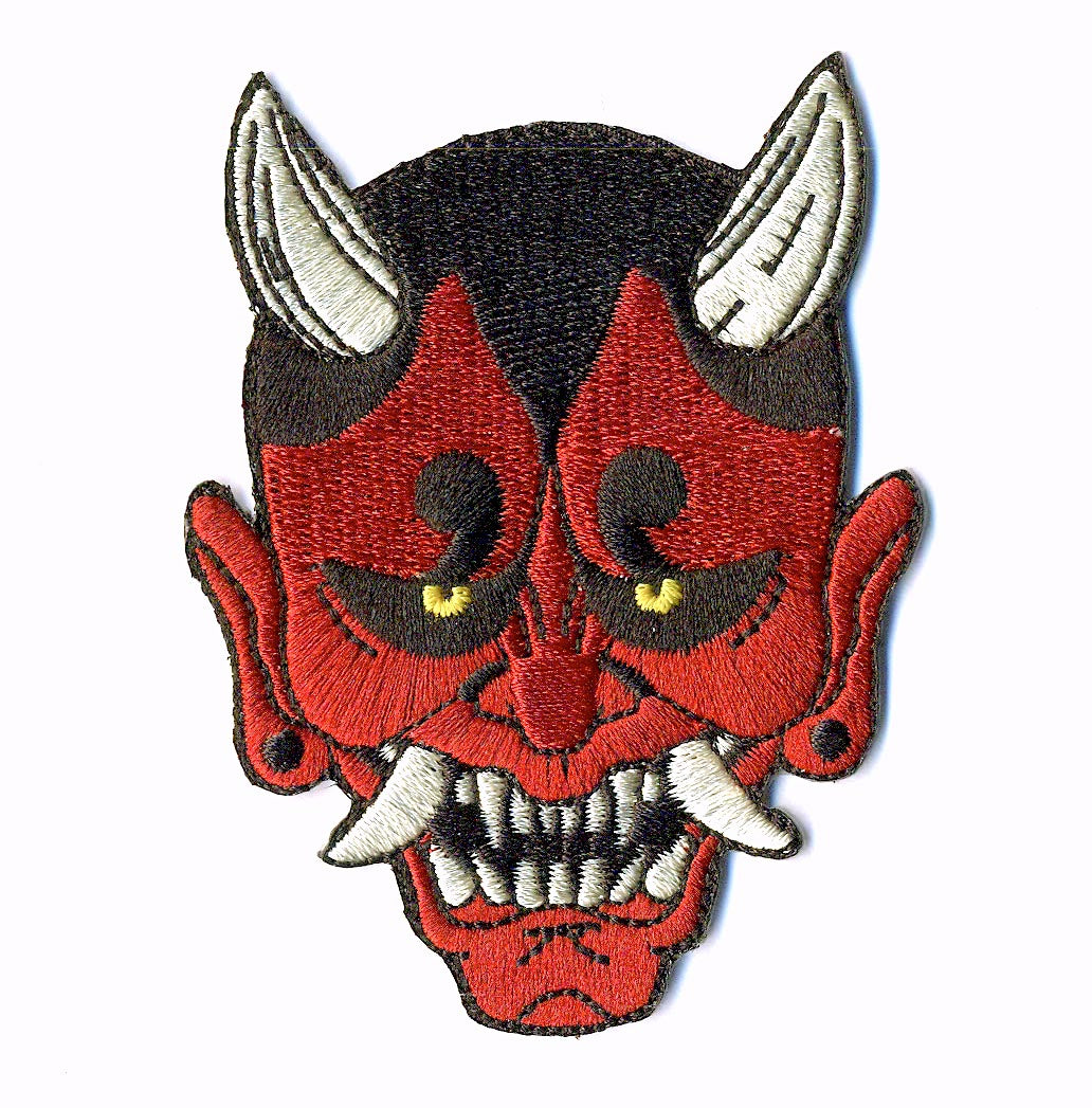 Red Oni Demon Iron On Patch