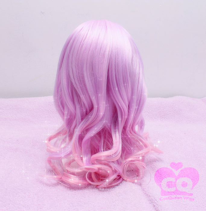 Kawaii Cute Soft Pink Pastel Harajuku Curly Sugar Wavy Ombre Lavender Wig - peachiieshop