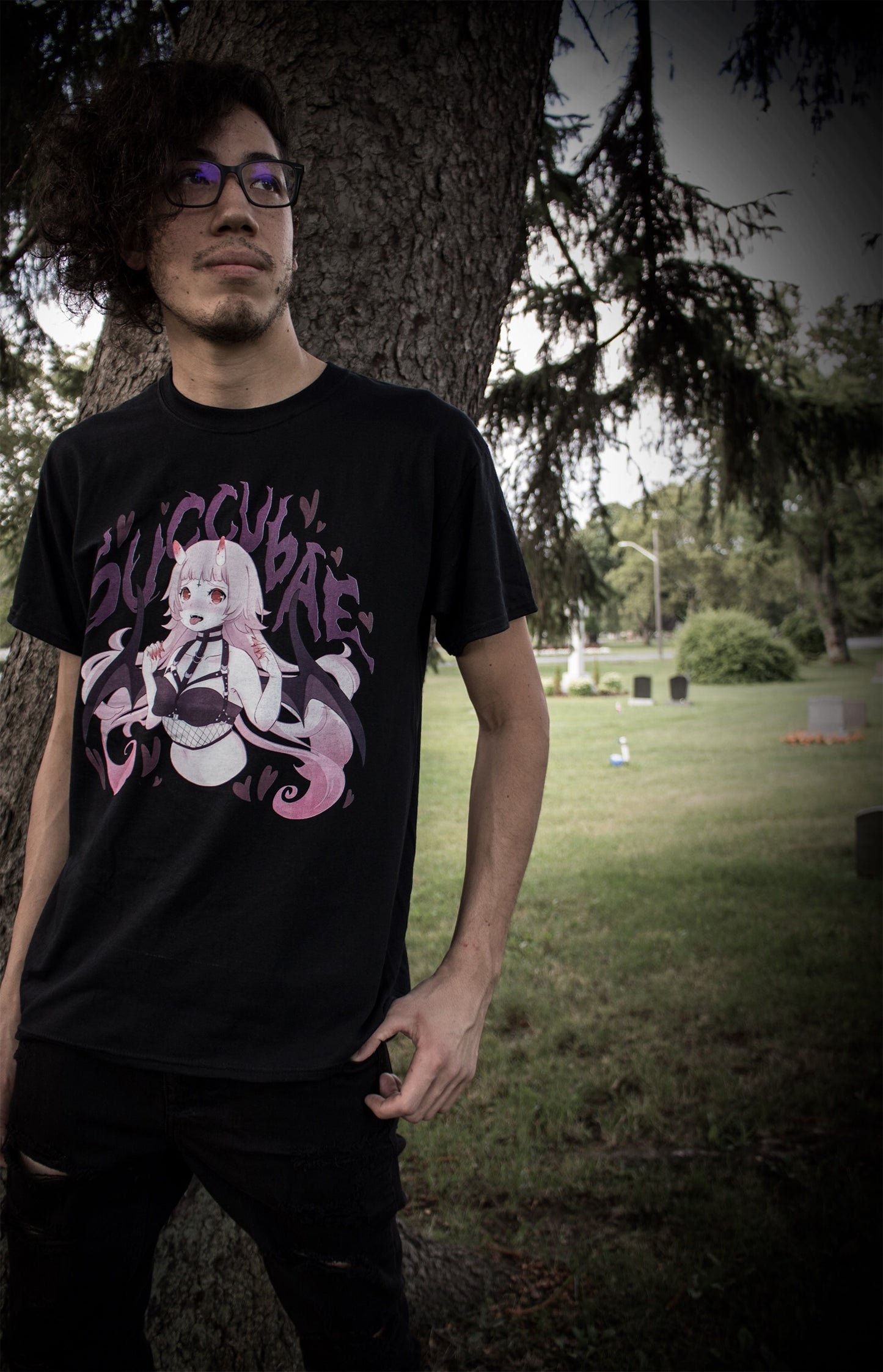 Succubae T-Shirt (Black) by fawnbomb