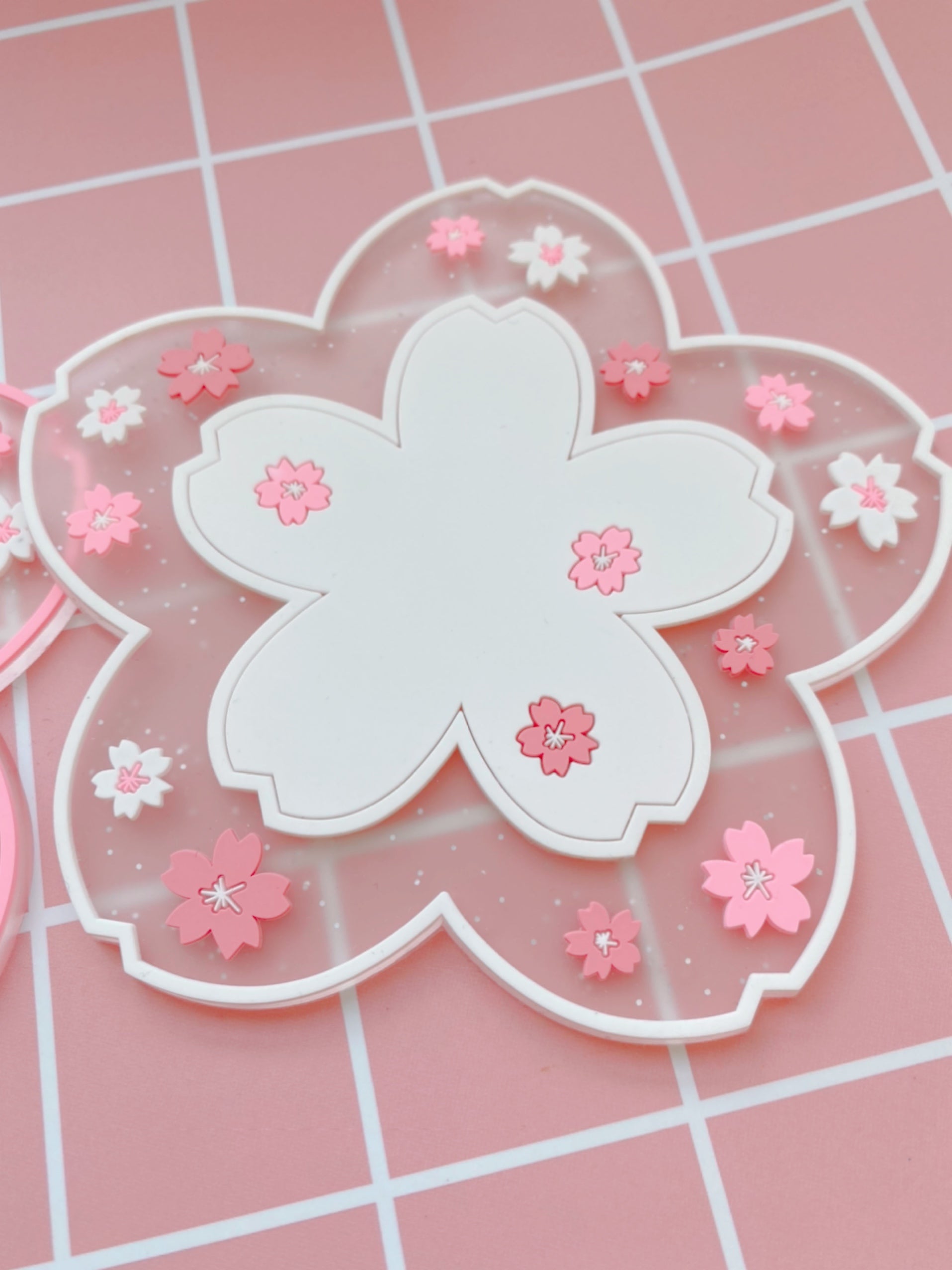 Glitter Sakura Coasters (Set of 2)