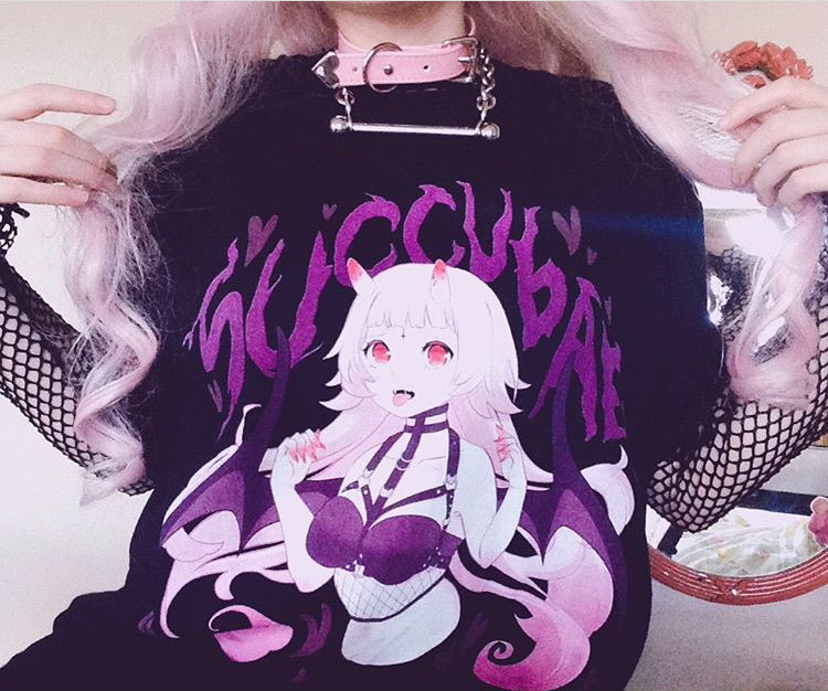 Succubae T-Shirt (Black) by fawnbomb