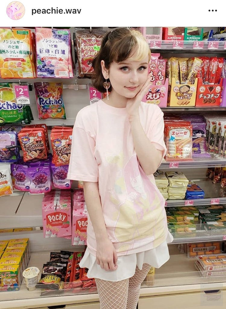 Lemonade Crush Tee by fawnbomb HARAJUKU pink fairy kei yume kawaii Shirt Original Art - peachiieshop