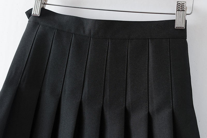 Simple Japan School Uniform Pleated Skirt (6 colours) - peachiieshop