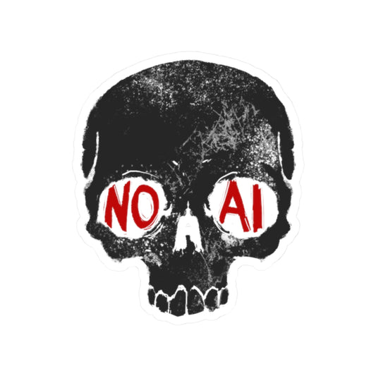NO AI Skull Sticker