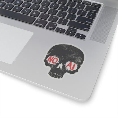 NO AI Skull Sticker