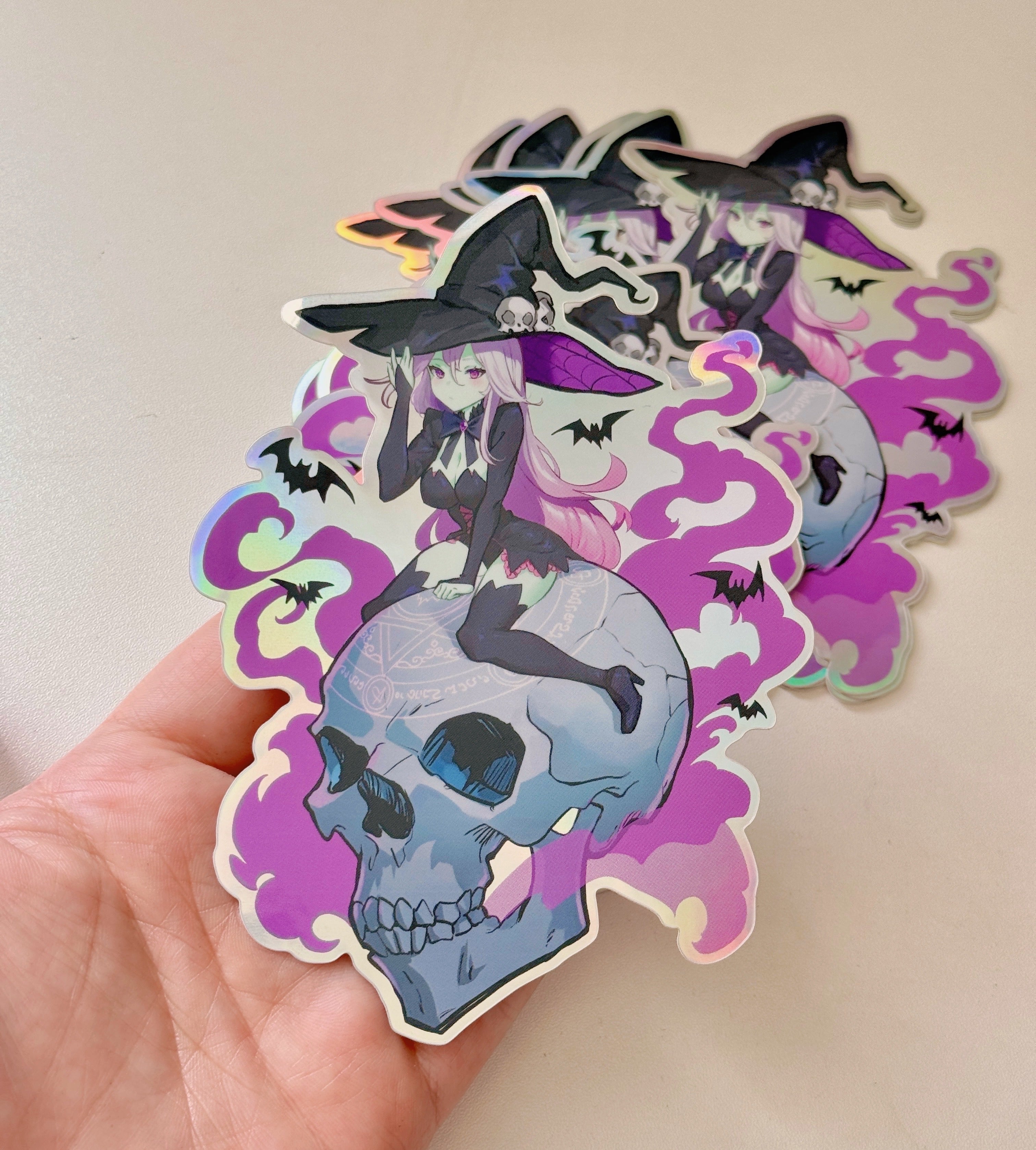 Skullrider Witch Holo Sticker