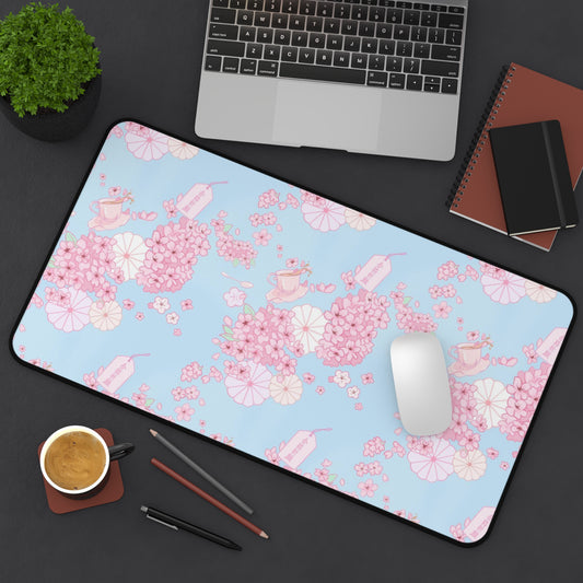 Sakura Teatime Desk Mat (Blue)