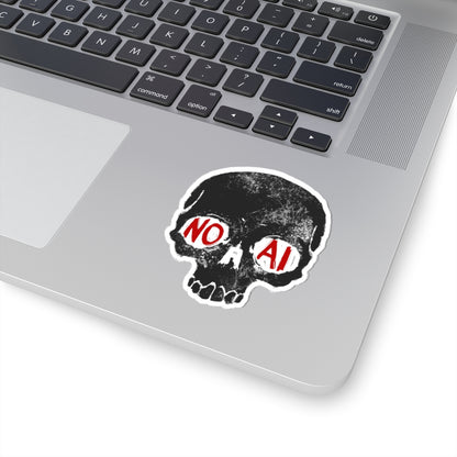 NO AI Skull Sticker