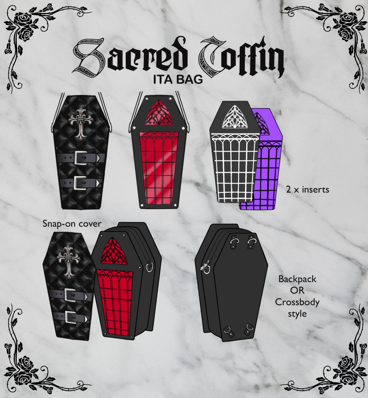 Sacred Coffin Ita Bag with Removable Cover