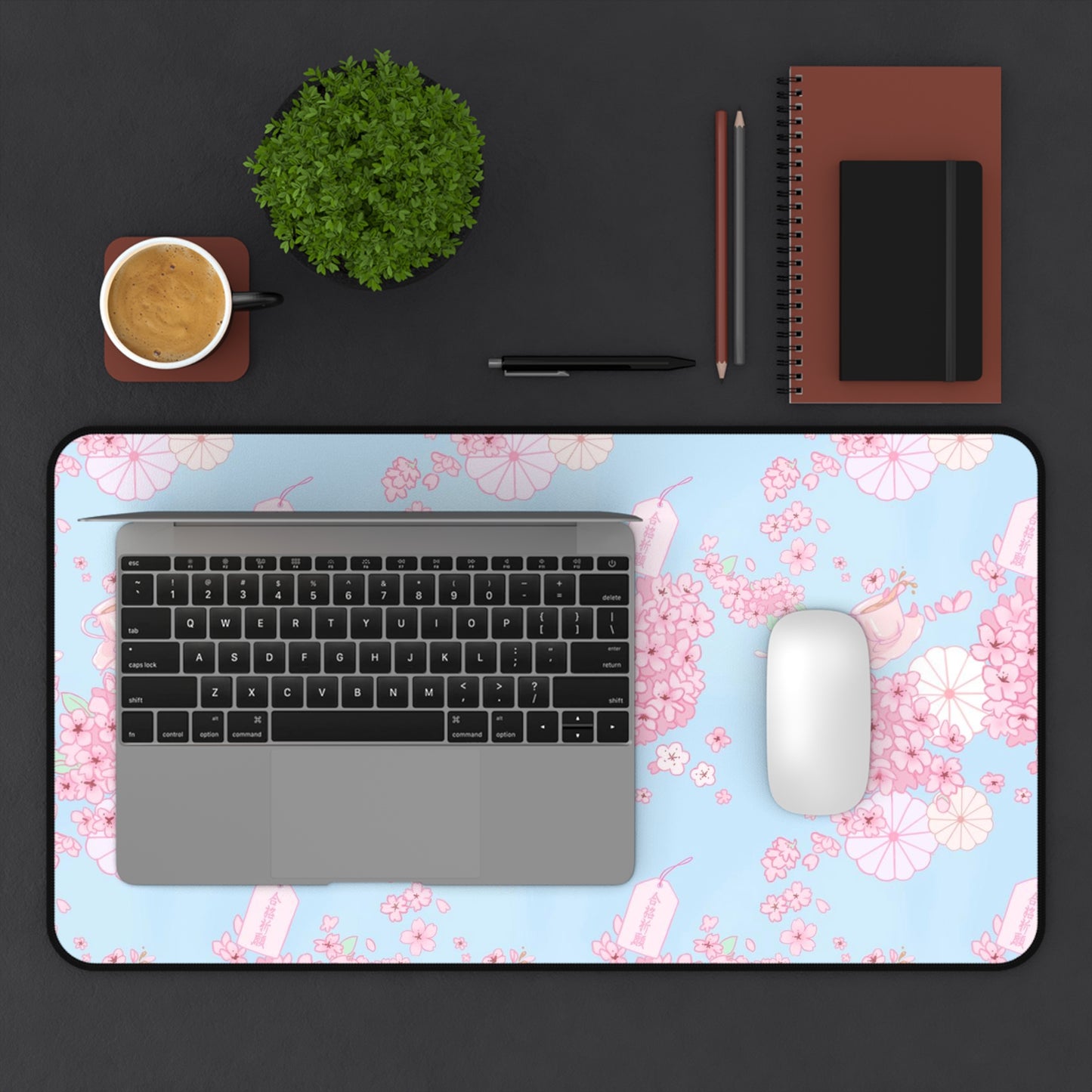 Sakura Teatime Desk Mat (Blue)