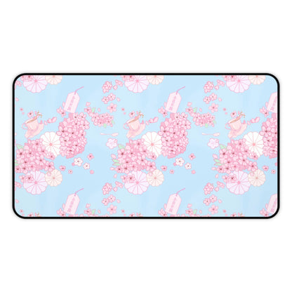 Sakura Teatime Desk Mat (Blue)