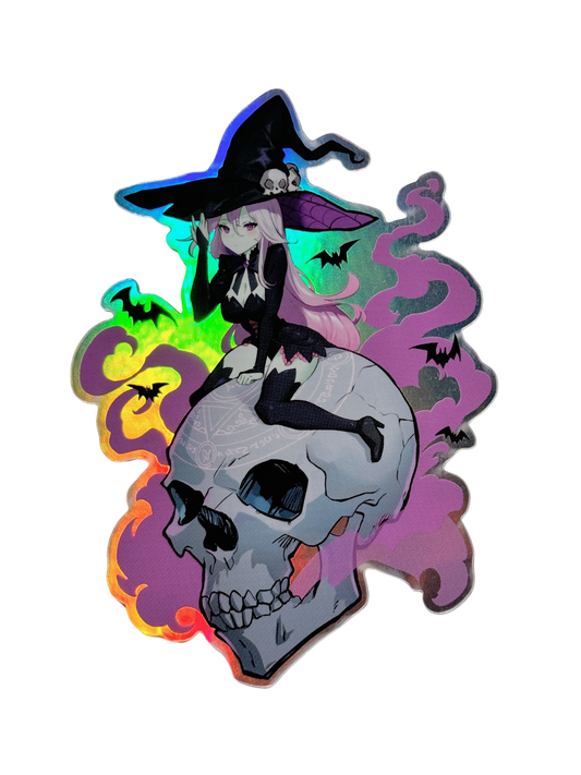 Skullrider Witch Holo Sticker