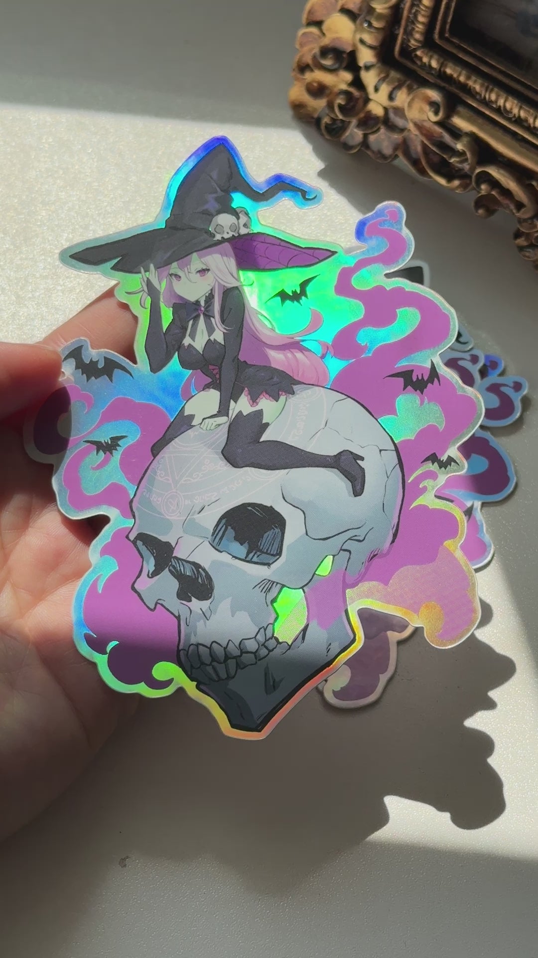 Skullrider Witch Holo Sticker