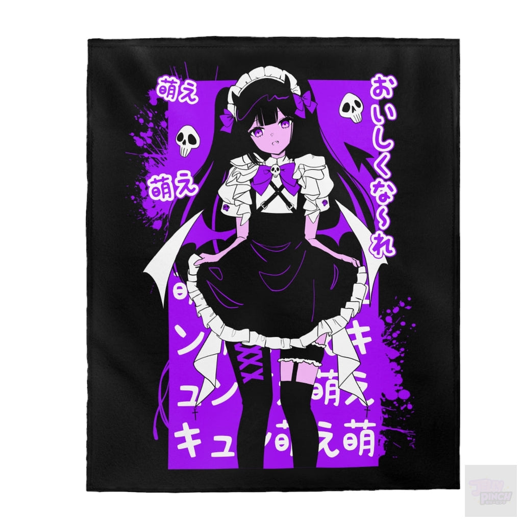 Nanako Velveteen Plush Blanket (Black)