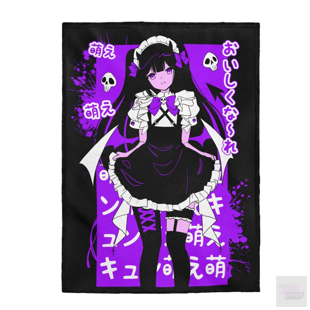 Nanako Velveteen Plush Blanket (Black)