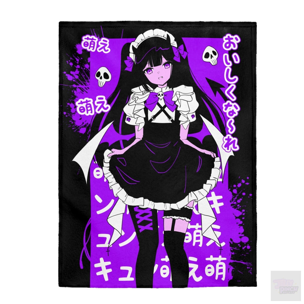 Nanako Velveteen Plush Blanket (Black)