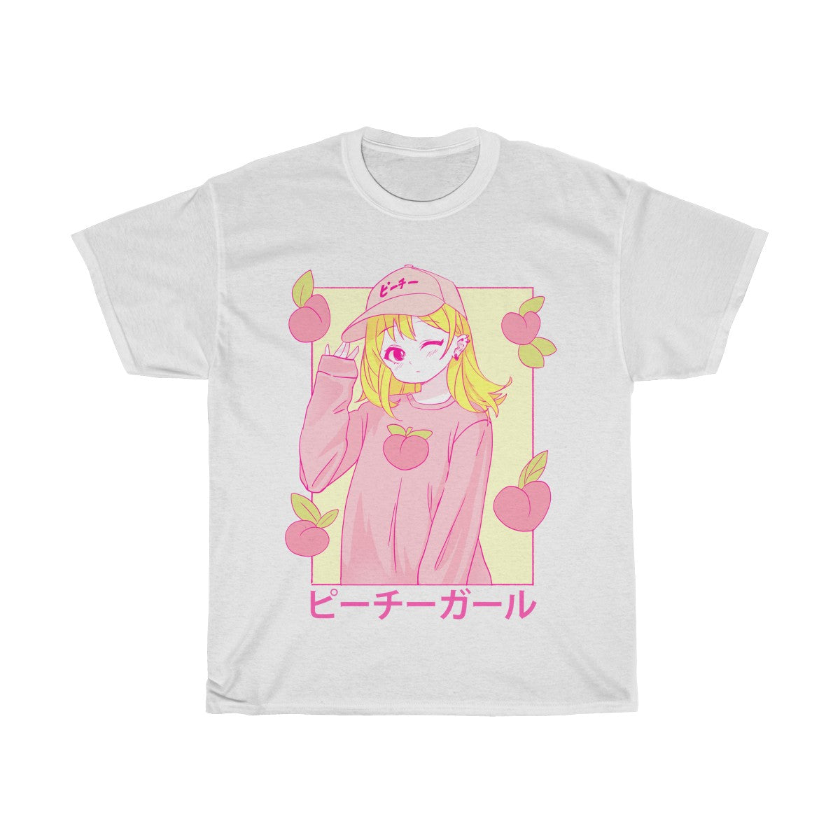 Peachiie Girl T-Shirt (White) by fawnbomb - peachiieshop