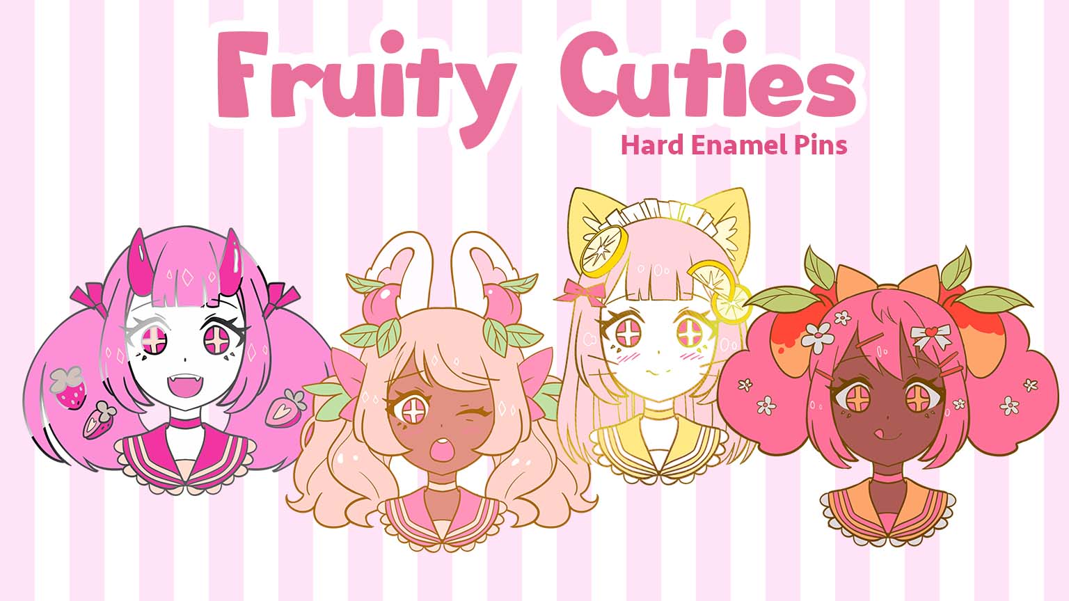 Fruity Cutie Hard Enamel Pins - peachiieshop