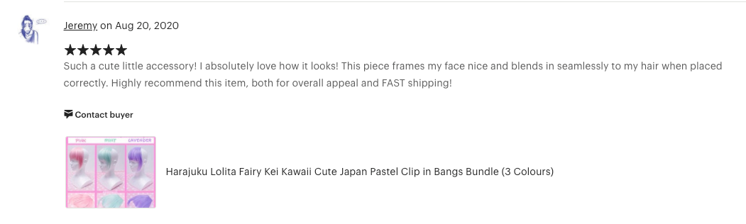 Pastel Fairy Kei Clip in Bangs
