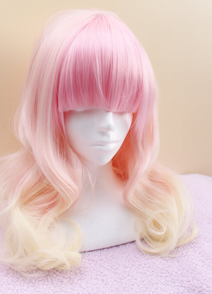 Strawberry Lemonade Wavy Heat Resistant Wig 60cm - peachiieshop