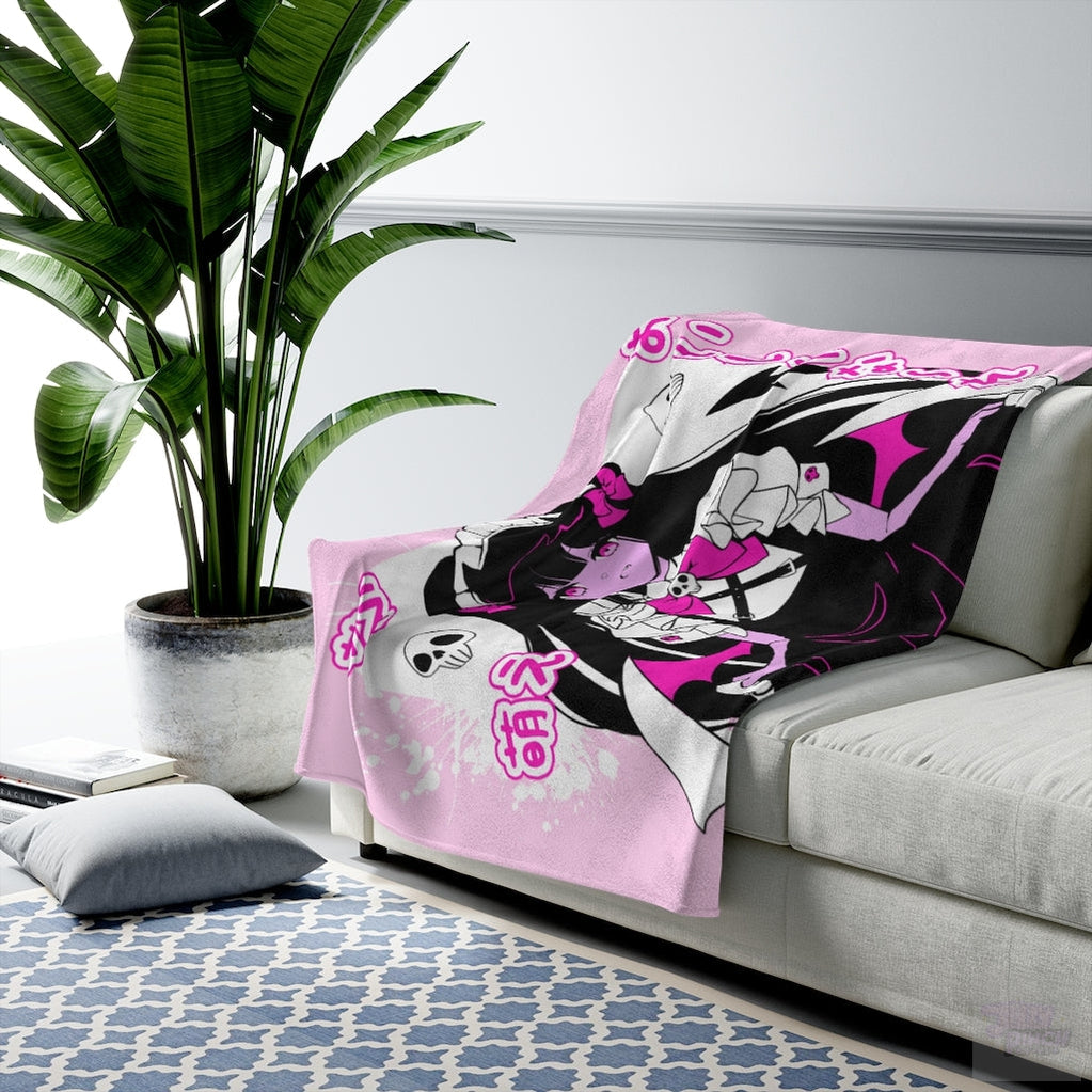 Nanako Velveteen Plush Blanket (Pink)