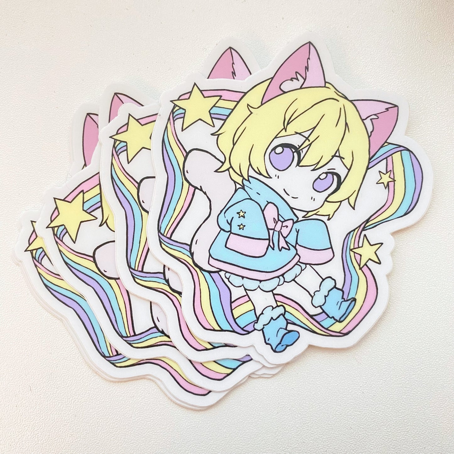 Rainbow Neko Boy Sticker