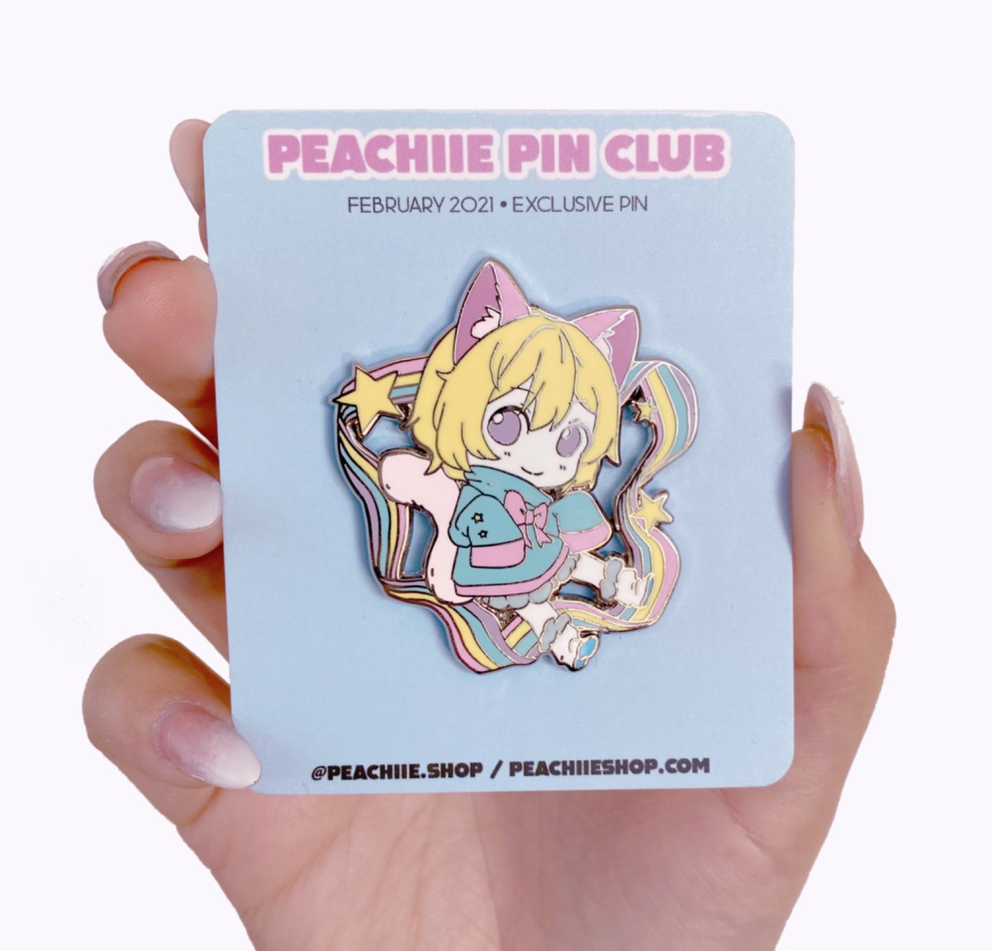 Rainbow Neko Boy Enamel Pin