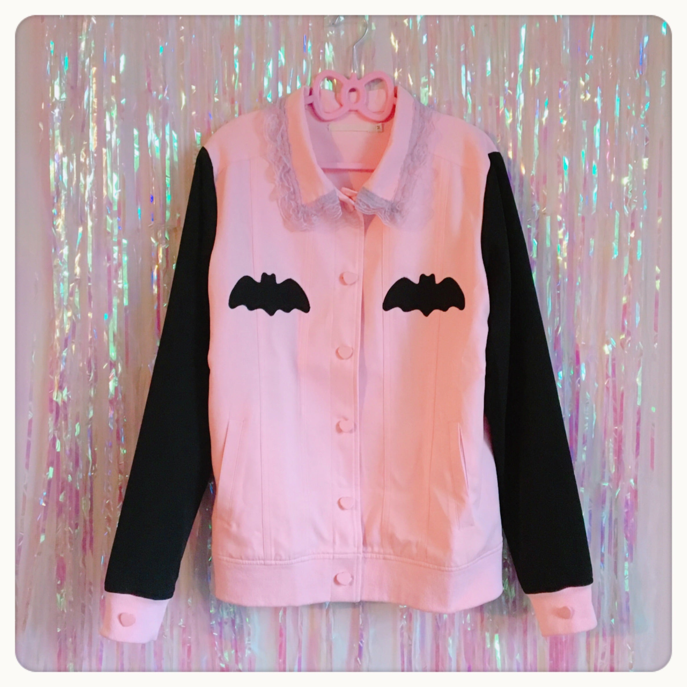 Lovely Sinner Pastel Pink Bat Jacket by fawnbomb - peachiieshop