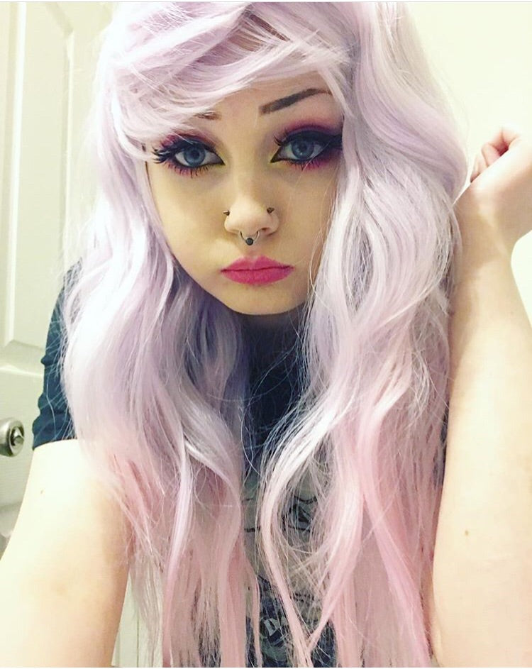 PINK MOON Wig Harajuku Kawaii Cute Fluffy Wavy Curly Long Pastel Emo Pinky - peachiieshop