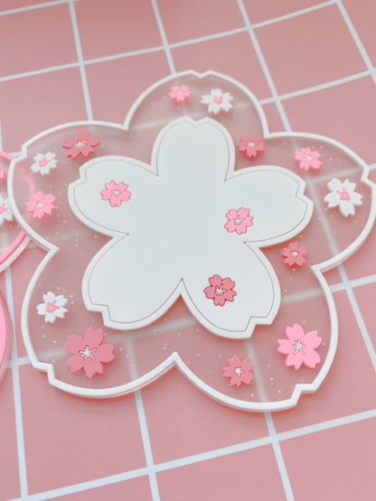 Glitter Sakura Coasters (Set of 2)