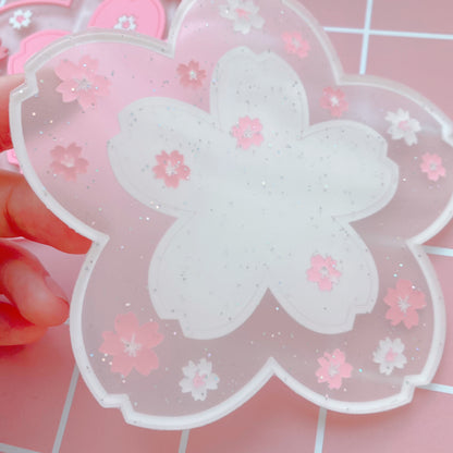 Glitter Sakura Coasters (Set of 2)
