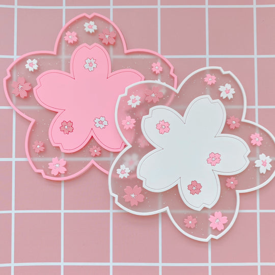 Glitter Sakura Coasters (Set of 2)