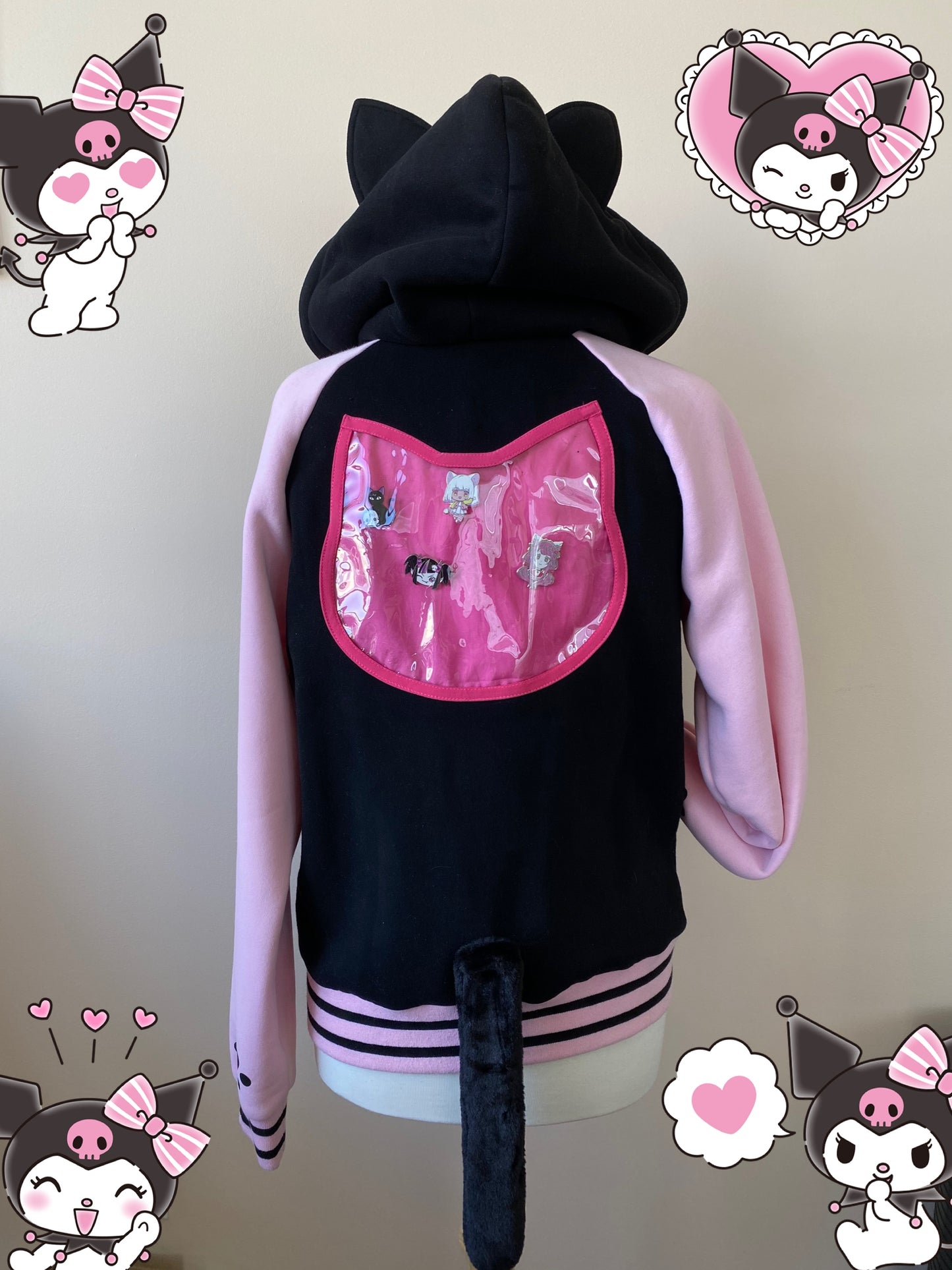 Pink and Black Cat Ita Jacket