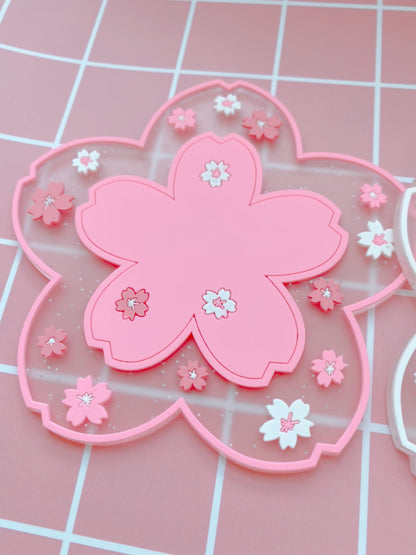 Glitter Sakura Coasters (Set of 2)