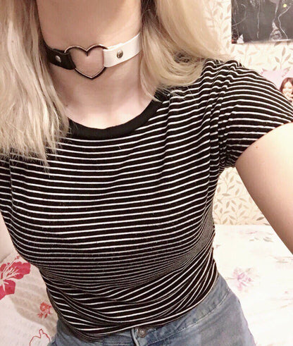 Pastel Goth Heart Choker (5 colours) - peachiieshop