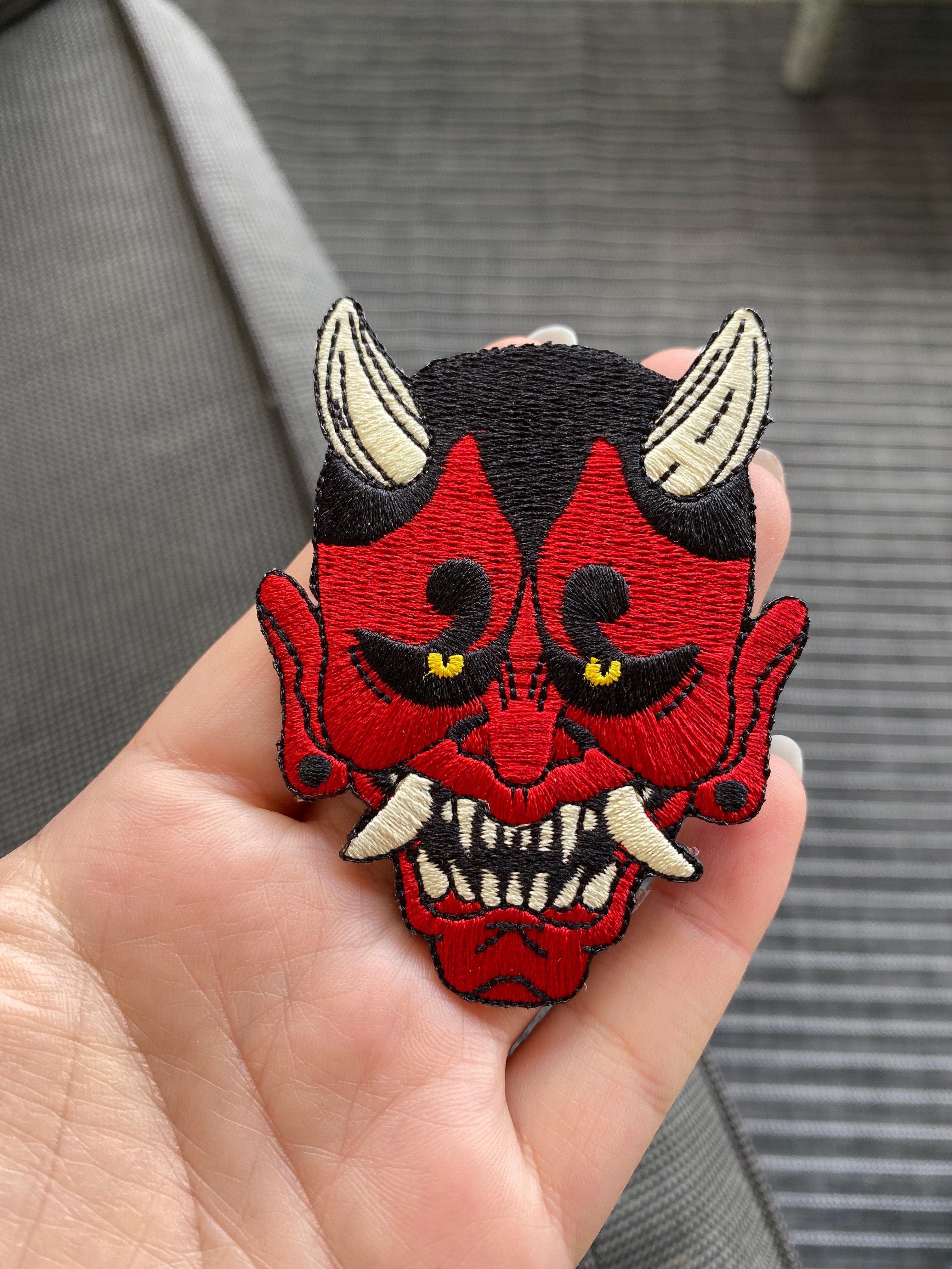 Red Oni Demon Iron On Patch