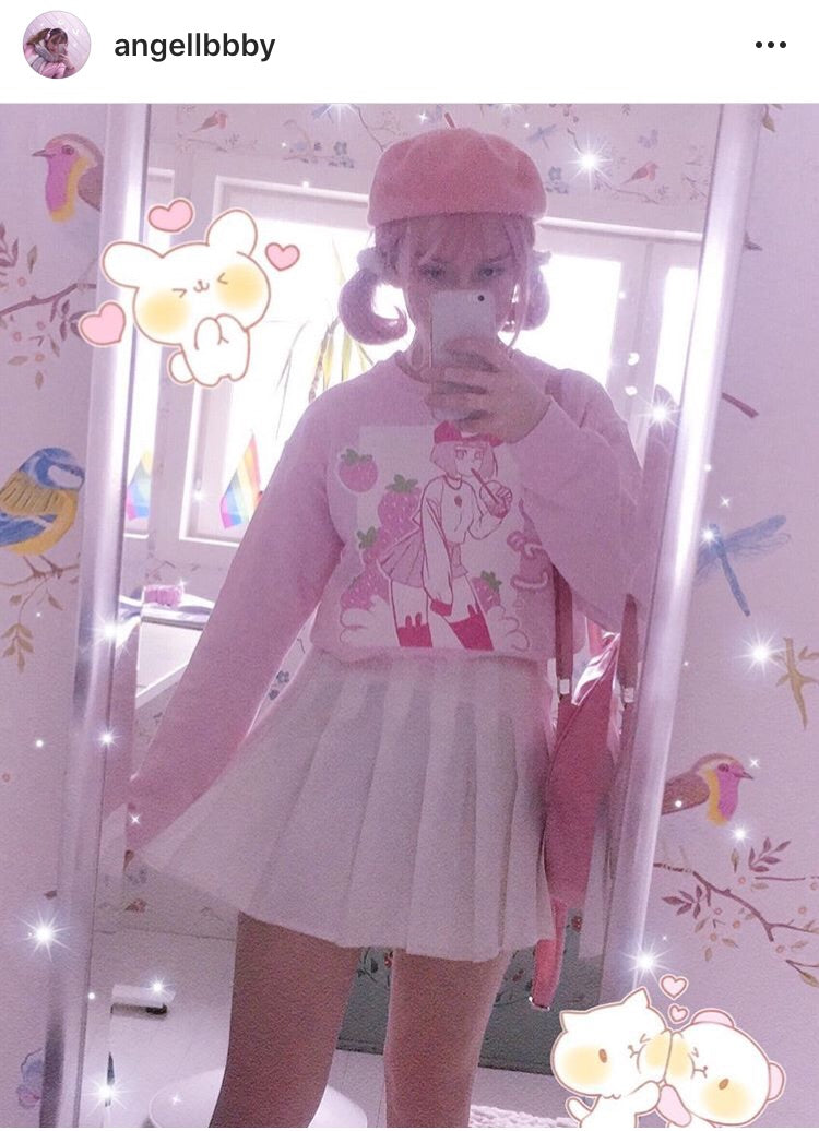 'ICHIGO MILK TEA / いちごミルク/ Strawberry Milk Tea Sweater Pink by Fawnbomb - peachiieshop