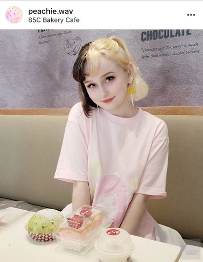 Lemonade Crush Tee by fawnbomb HARAJUKU pink fairy kei yume kawaii Shirt Original Art - peachiieshop