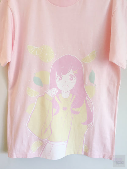 Lemonade Crush Tee by fawnbomb HARAJUKU pink fairy kei yume kawaii Shirt Original Art - peachiieshop