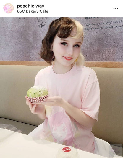 Lemonade Crush Tee by fawnbomb HARAJUKU pink fairy kei yume kawaii Shirt Original Art - peachiieshop