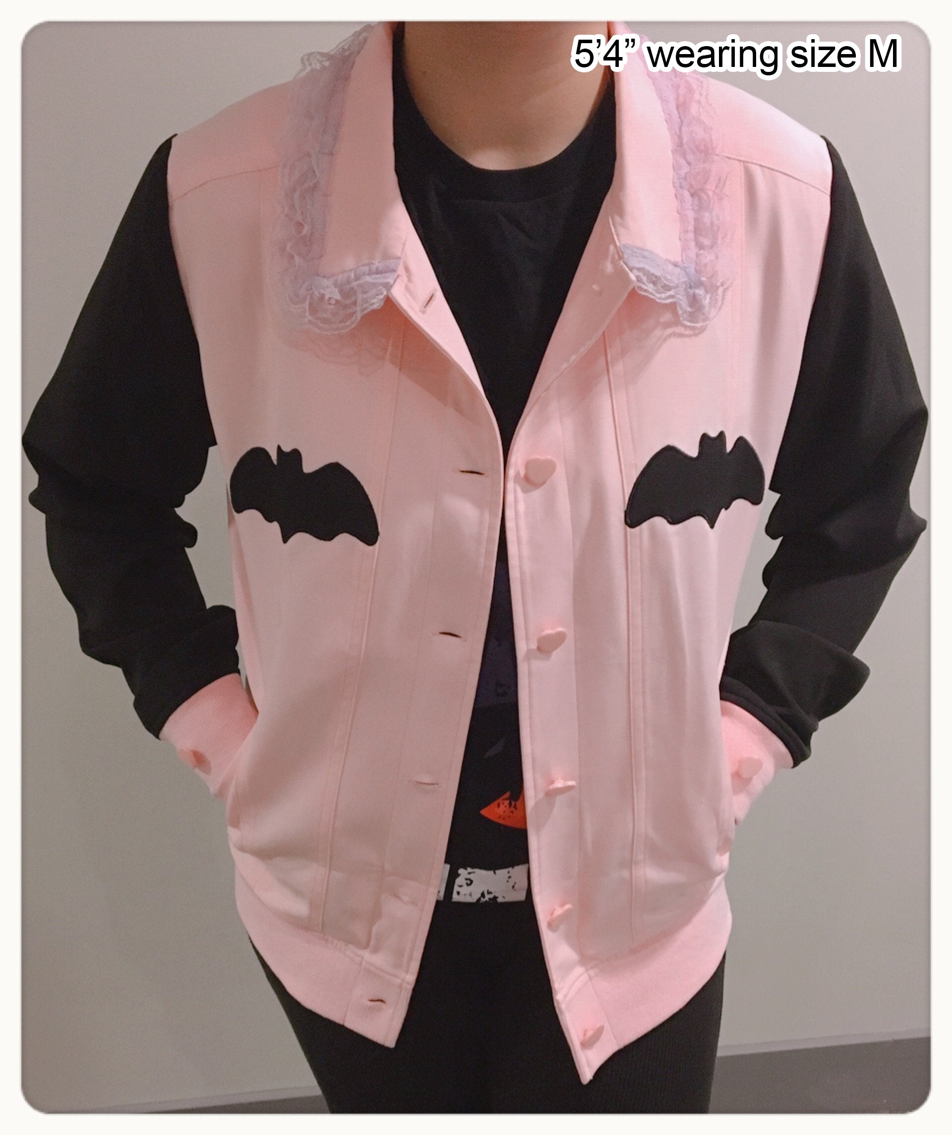 Lovely Sinner Pastel Pink Bat Jacket by fawnbomb - peachiieshop