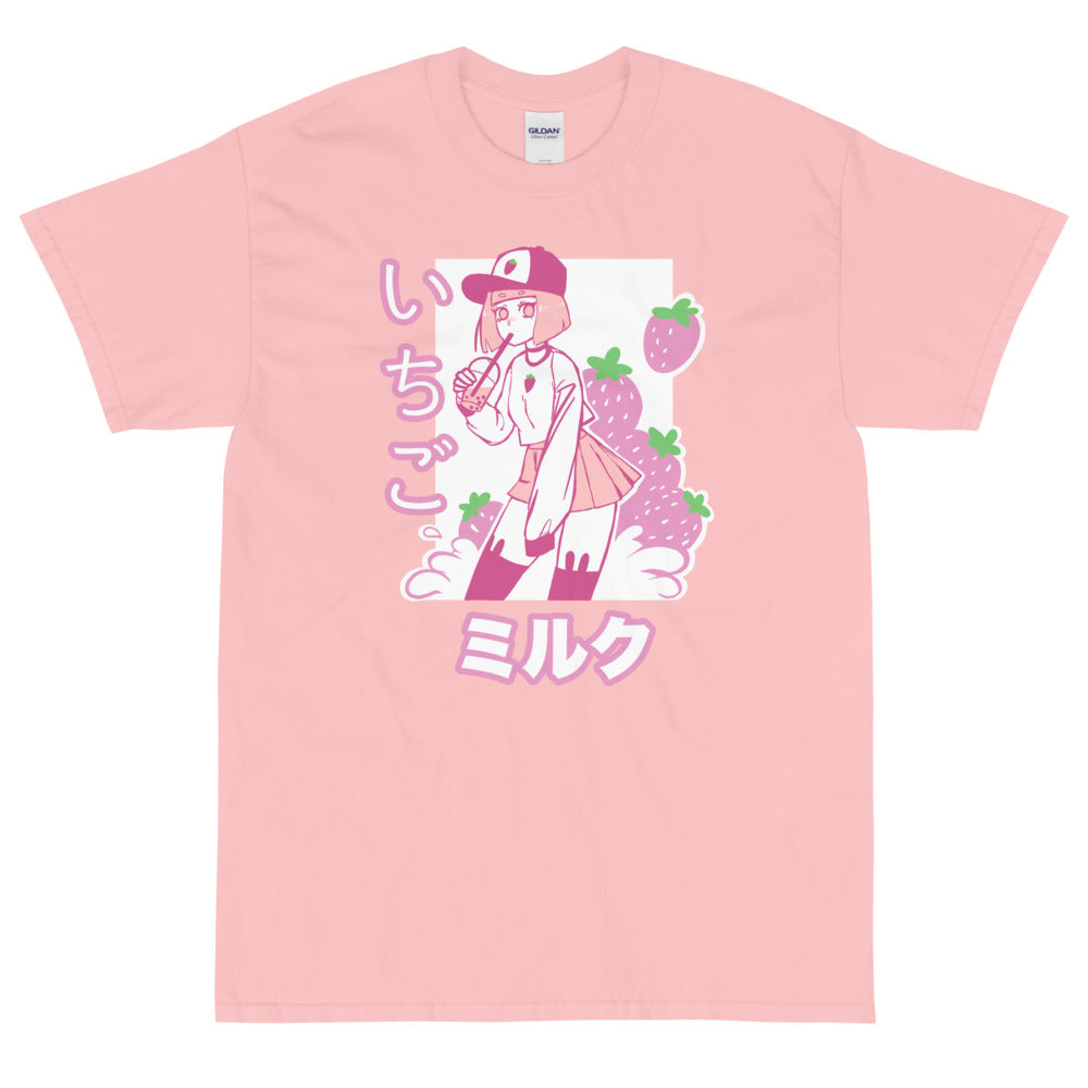 ICHIGO MILK TEA / いちごミルク/ Strawberry Milk Tea T-Shirt (Pink) by Fawnbomb