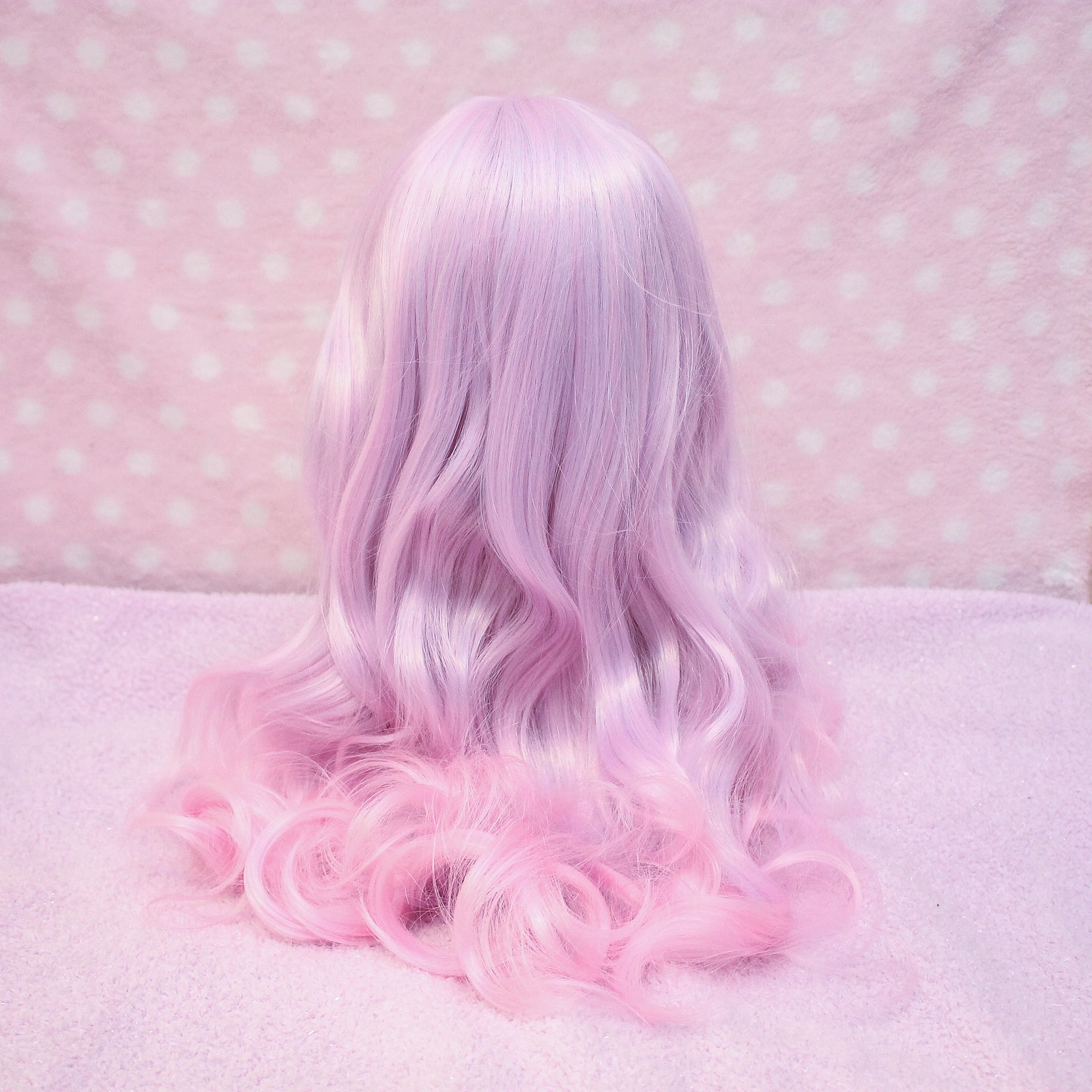 PINK MOON Wig Harajuku Kawaii Cute Fluffy Wavy Curly Long Pastel Emo Pinky - peachiieshop