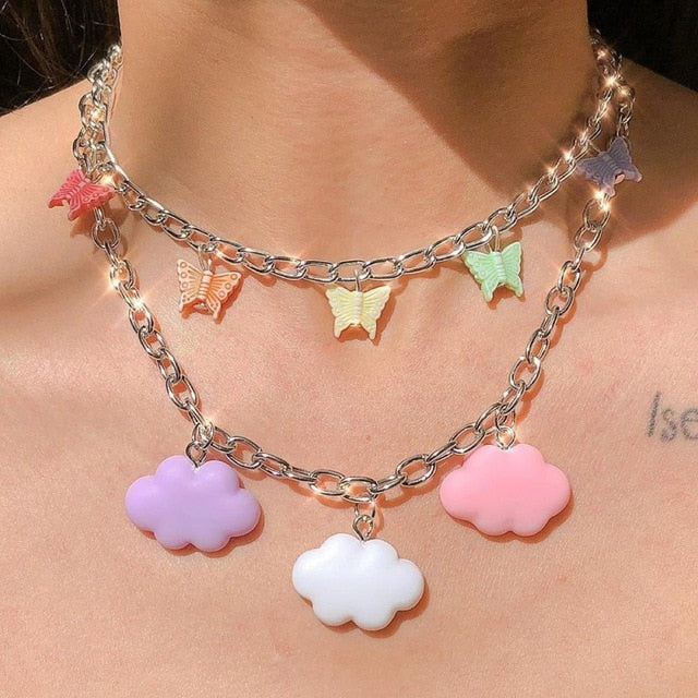 PASTEL CLOUDS Cute Aesthetic Necklace