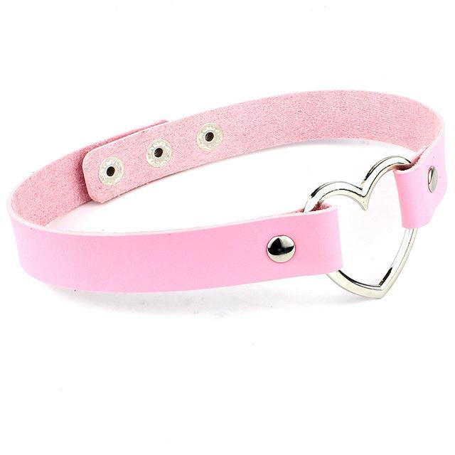 Pastel Goth Heart Choker (5 colours) - peachiieshop