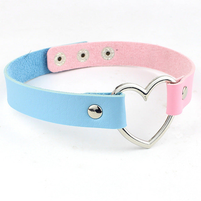 Pastel Goth Heart Choker (5 colours) - peachiieshop