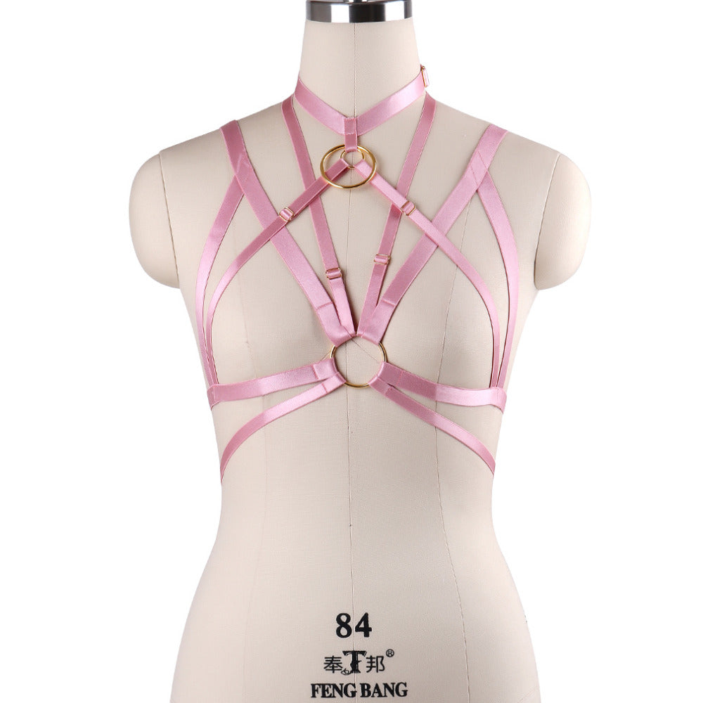 Evalynn' O-Ring Stretchy Cage Bra Harness 9 colours – JellyPinch Apparel