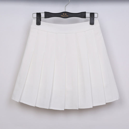 Simple Japan School Uniform Pleated Skirt (6 colours) - peachiieshop